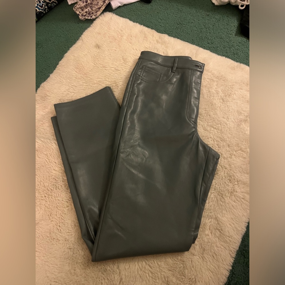 Aritizia Slate Blue leather pants